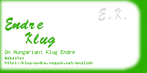 endre klug business card